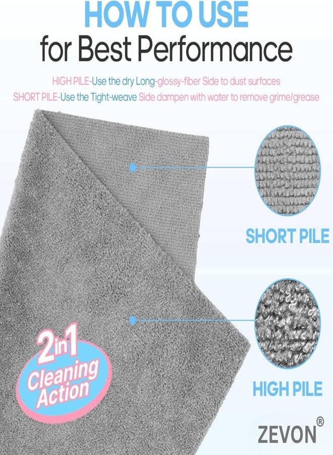 ZEVON Microfibre Cleaning Cloth Roll 25×25 cm, Reusable & Washable Tear-Away Kitchen Towel Roll for Home, Kitchen, Office, Electronics & Car Cleaning - Grey (Pack of 20) - Image 3